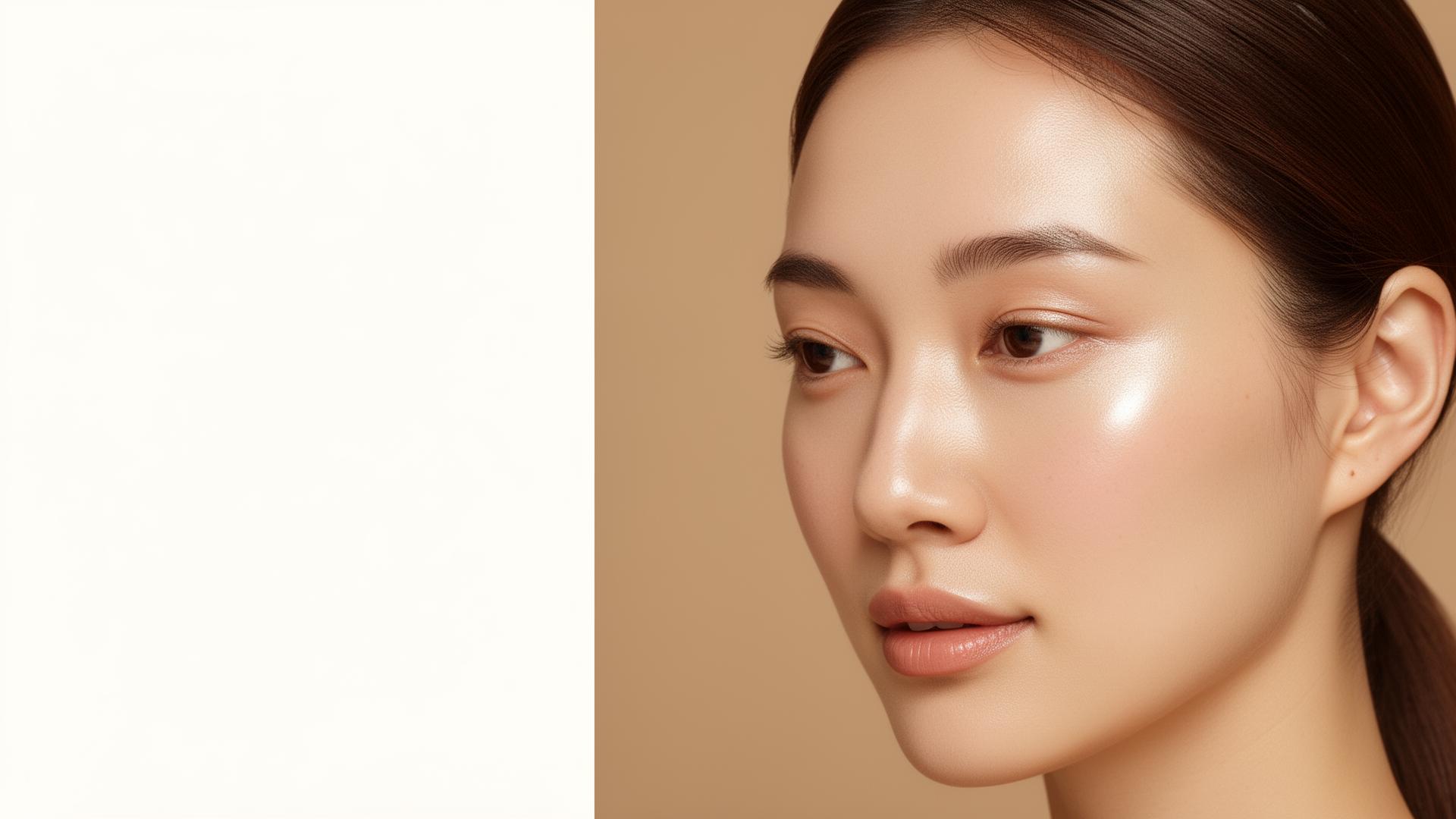 Editorial close-up of luminous skin